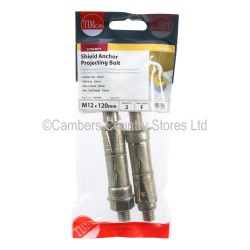 Timco Projecting Bolt M12 x 120mm 2 Pack